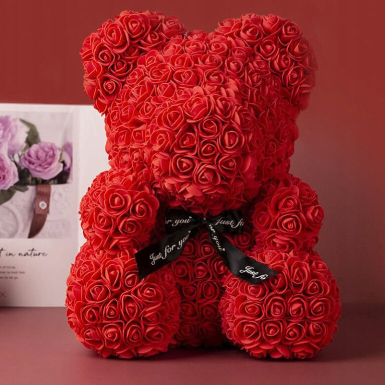 Мишка Тедди из роз в подарочной упаковке 40см Užsisakykite Trendai.lt 5