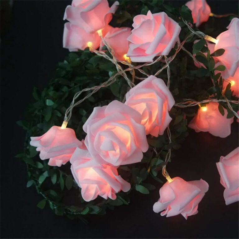 Романтическая световая гирлянда из лампочек в форме колец-роз. Užsisakykite Trendai.lt 8