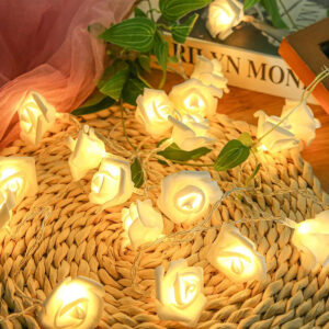 Романтическая световая гирлянда из лампочек в форме колец-роз. Užsisakykite Trendai.lt 17