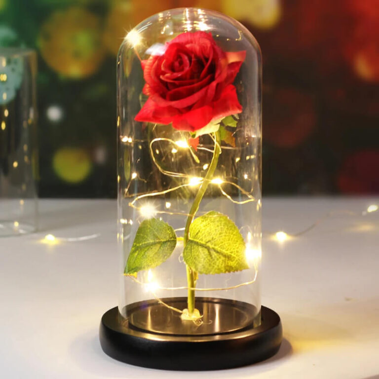 Светящаяся роза в стеклянной декоративной лампе Užsisakykite Trendai.lt 15