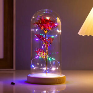 Светящаяся роза в стеклянной декоративной лампе Užsisakykite Trendai.lt 23