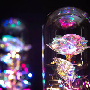 Светящаяся роза в стеклянной декоративной лампе Užsisakykite Trendai.lt 19