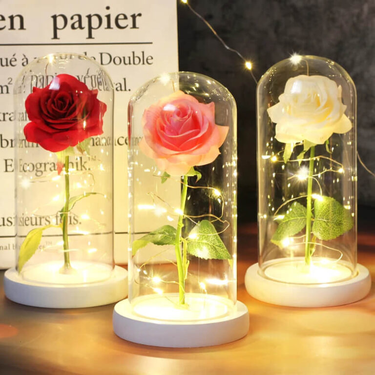 Светящаяся роза в стеклянной декоративной лампе Užsisakykite Trendai.lt 6
