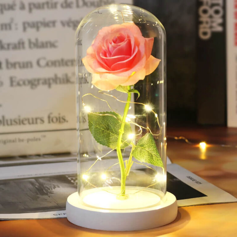 Светящаяся роза в стеклянной декоративной лампе Užsisakykite Trendai.lt 12