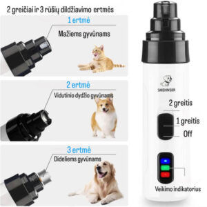 Электрическая перезаряжаемая шлифовальная машинка для ногтей для домашних животных Užsisakykite Trendai.lt 14